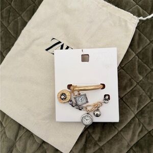 Zara Two-Tone Charm Bracelet Watch - Gold & Silver